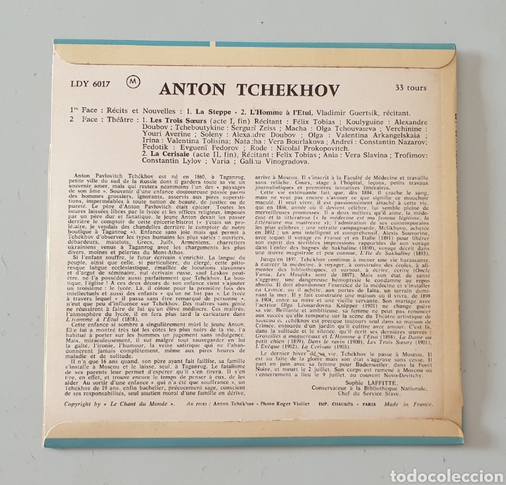Discos de vinilo: EP ANTON CHEKHOV (Francia - Le Chant Du Monde - 1970s) Very Rare URSS Soviet Audiobook - Foto 2 - 282000583