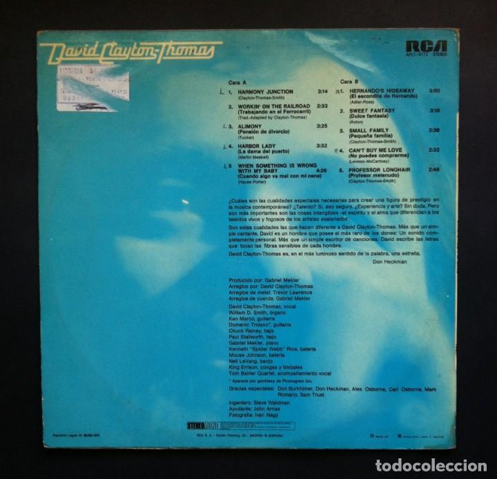 Discos de vinilo: DAVID CLAYTON-THOMAS - LP ESPA&Ntilde;OL 1973 - RCA - Foto 2