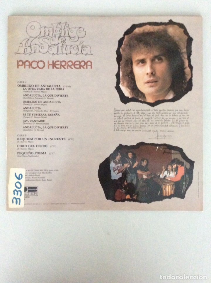 Discos de vinilo: Ombligo de Andaluc&iacute;a. Paco Herrera - Foto 2