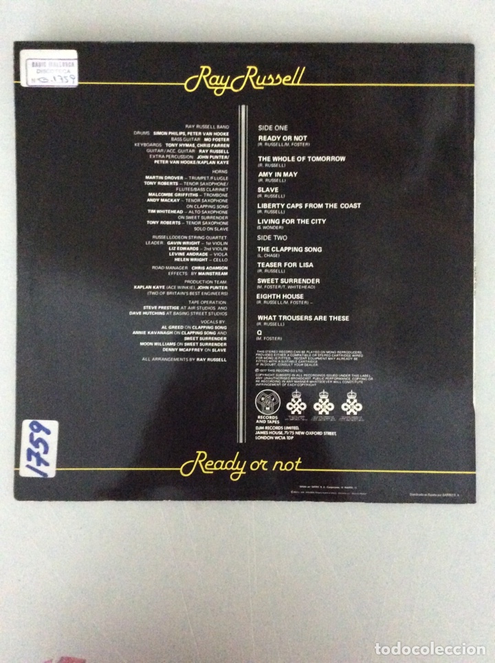 Discos de vinilo: Ray Russell. Ready or not - Foto 2