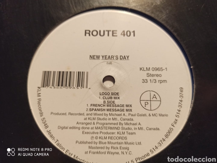 Discos de vinilo: Route 401 - New Years Day (12&rdquo;, Blu) - Foto 1