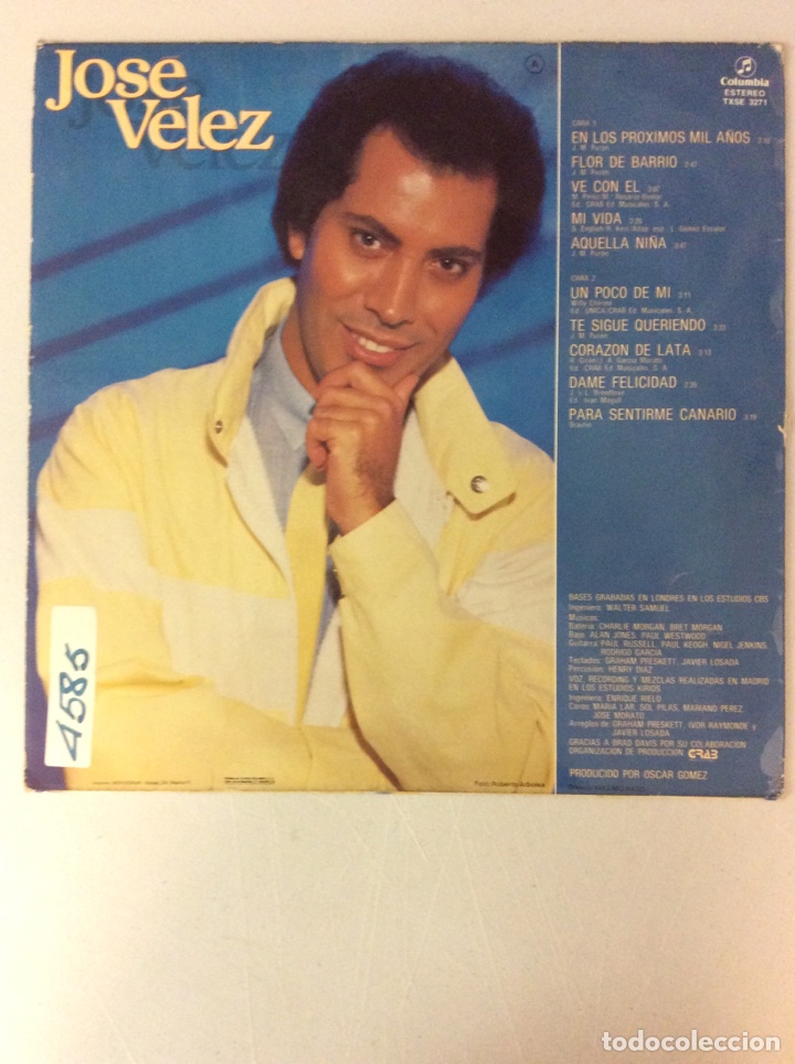 Discos de vinilo: Jos&eacute; V&eacute;lez. Me lo dice el coraz&oacute;n. - Foto 2