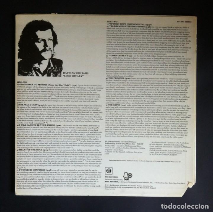 Discos de vinilo: DAVID McWILLIAMS - Lord Offaly - LP USA 1973 - PYE - Foto 3