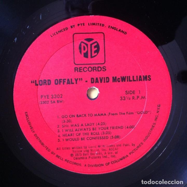Discos de vinilo: DAVID McWILLIAMS - Lord Offaly - LP USA 1973 - PYE - Foto 4