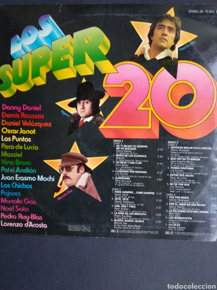 Discos de vinilo: *LOS S&Uacute;PER 20, POLYDOR, 1976 A3 - Foto 2