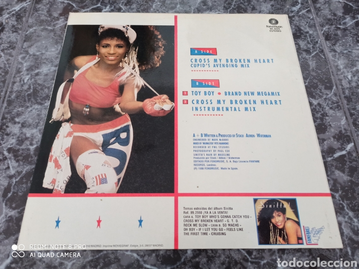 Discos de vinilo: Sinitta - Cross My Broken Heart (12&rdquo;, Maxi) - Foto 2