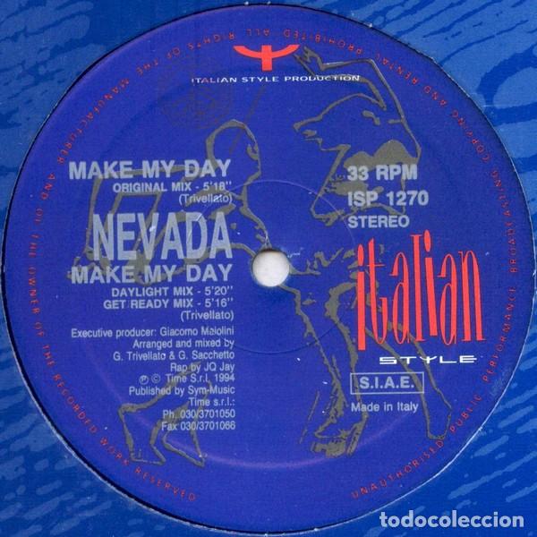 Discos de vinilo: Nevada &lrm;&ndash; Make My Day-ITALY-1994-MAXI SINGLE - Foto 1