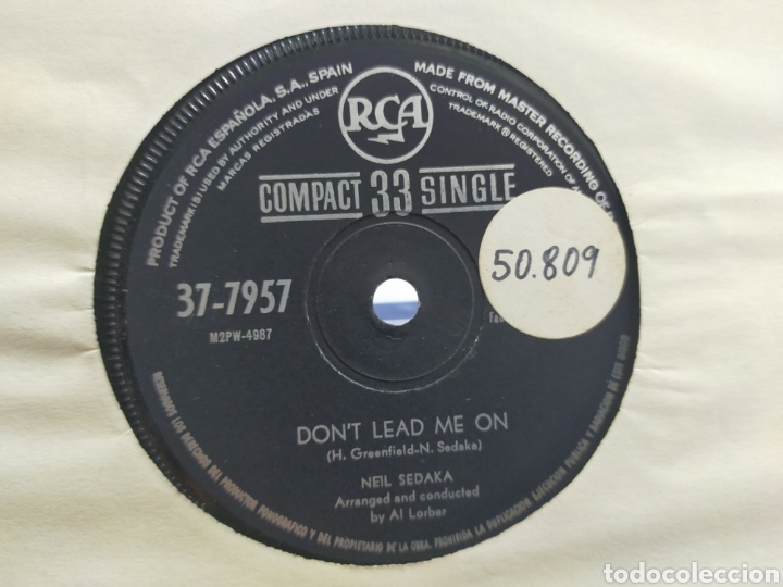 Discos de vinilo: Dont lead me on single Espa&ntilde;a 1962 - Foto 1