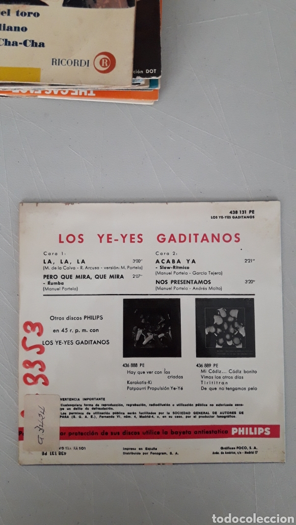 Discos de vinilo: LOS YE-YES GADITANOS. LA LA LA - Foto 2