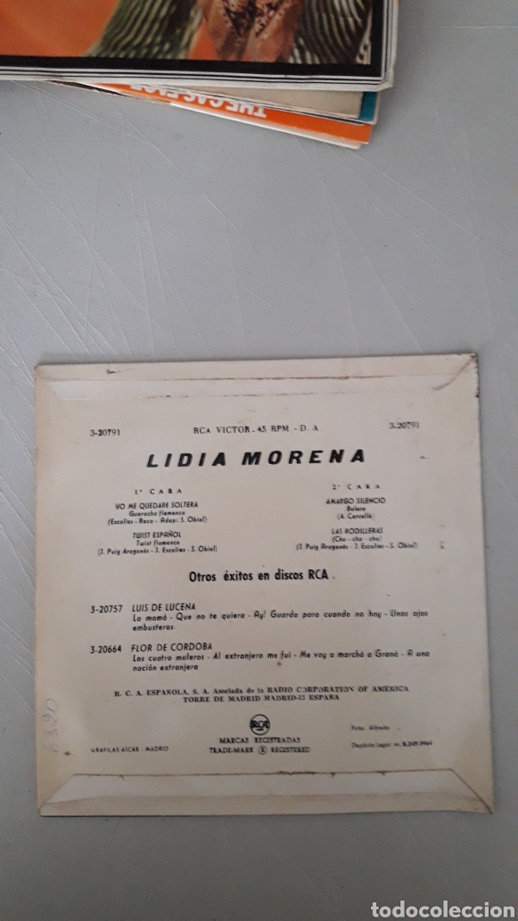 Discos de vinilo: LIDIA MORENA. YO ME QUEDAR&Eacute; SOLTERA - Foto 2