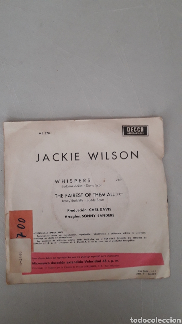 Discos de vinilo: JACKIE WILSON. WHISPERS - Foto 2