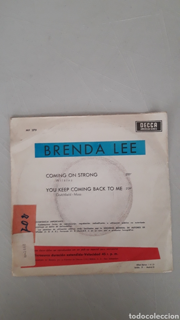 Discos de vinilo: BRENDA LEE. COMING ON STRONG - Foto 2