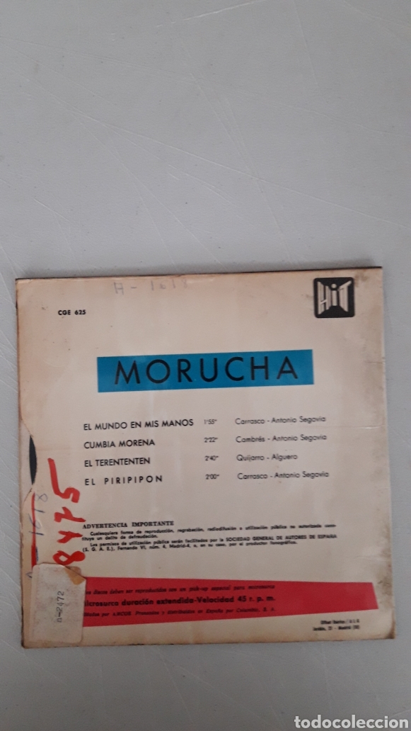 Discos de vinilo: MORUCHA. EL MUNDO EN MIS MANOS - Foto 2