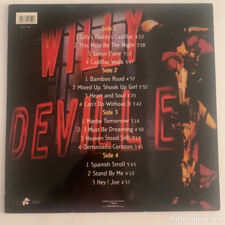 Discos de vinilo: Doble lp willy DeVille (live) Edici&oacute;n espa&ntilde;ola de 1993 - Foto 2