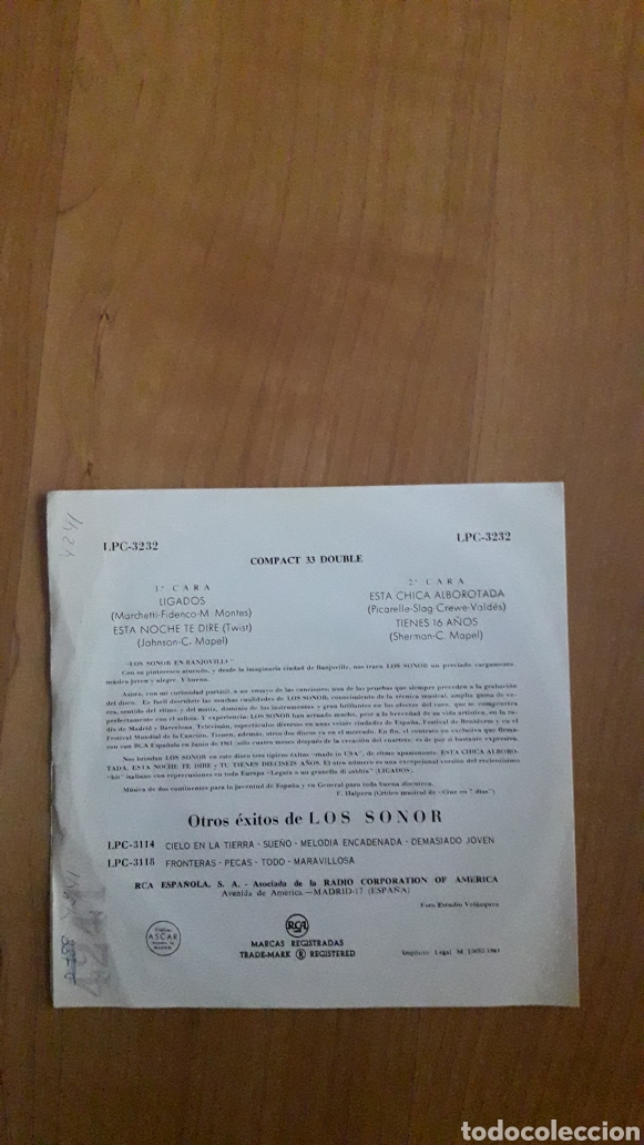 Discos de vinilo: LOS SONOR. LIGADOS - Foto 2