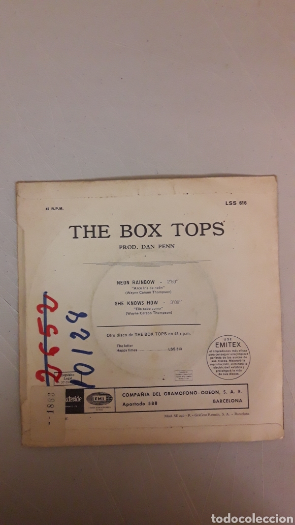 Discos de vinilo: THE BOX TOPS. NEON RAINBOW - Foto 2