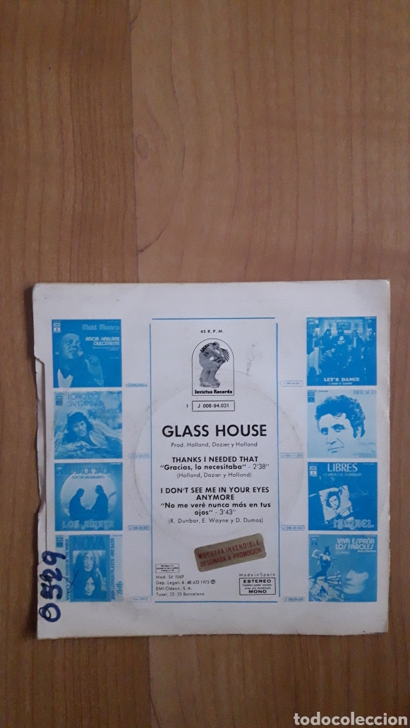Discos de vinilo: GLASS HOUSE. THANKS I NEEDED THAT - Foto 2