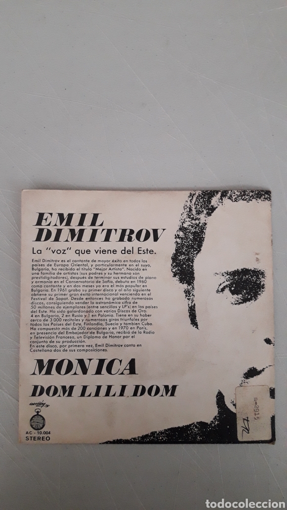 Discos de vinilo: EMIL DIMITROV. MONICA - Foto 1