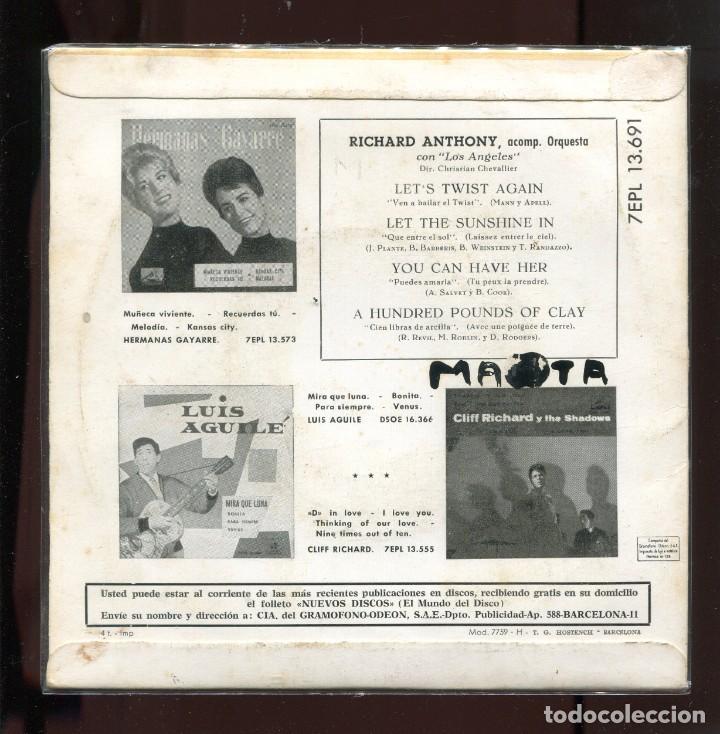 Discos de vinilo: richard anthony. Twist. la voz 1961. ep - Foto 2