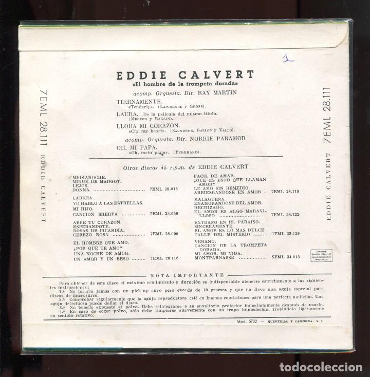 Discos de vinilo: eddie calvert tiernamente la voz 1958 ep - Foto 2