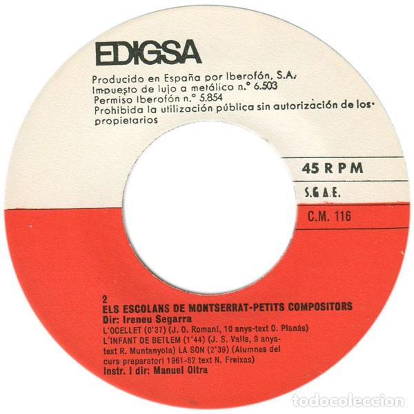 Discos de vinilo: Escolans De Montserrat &ndash; Petits Compositors - Edigsa &ndash; CM 116 - 1966 - Foto 4