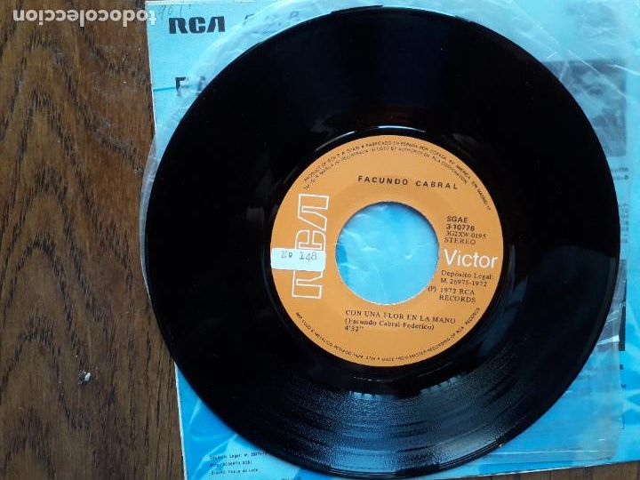 Discos de vinilo: Facundo cabral - con una flor en la mano + mi barco - Foto 3