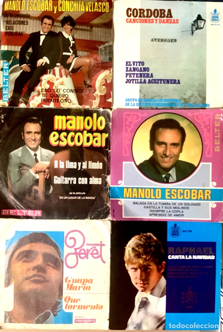 Discos de vinilo: LOTE 6 DISCOS DE VINILO EP 7” EN ESPAÑOL MANOLO ESCOBAR Y CONCHITA VELASCO RAPHAEL PERET NAVIDAD - Foto 1 - 285096088