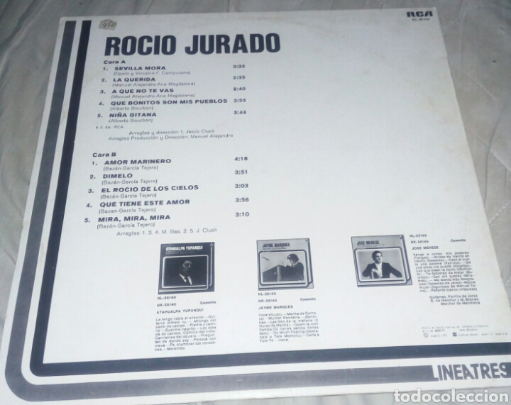 Discos de vinilo: ROC&Iacute;O JURADO - RCA LP L&Iacute;NEA TRES - Foto 4