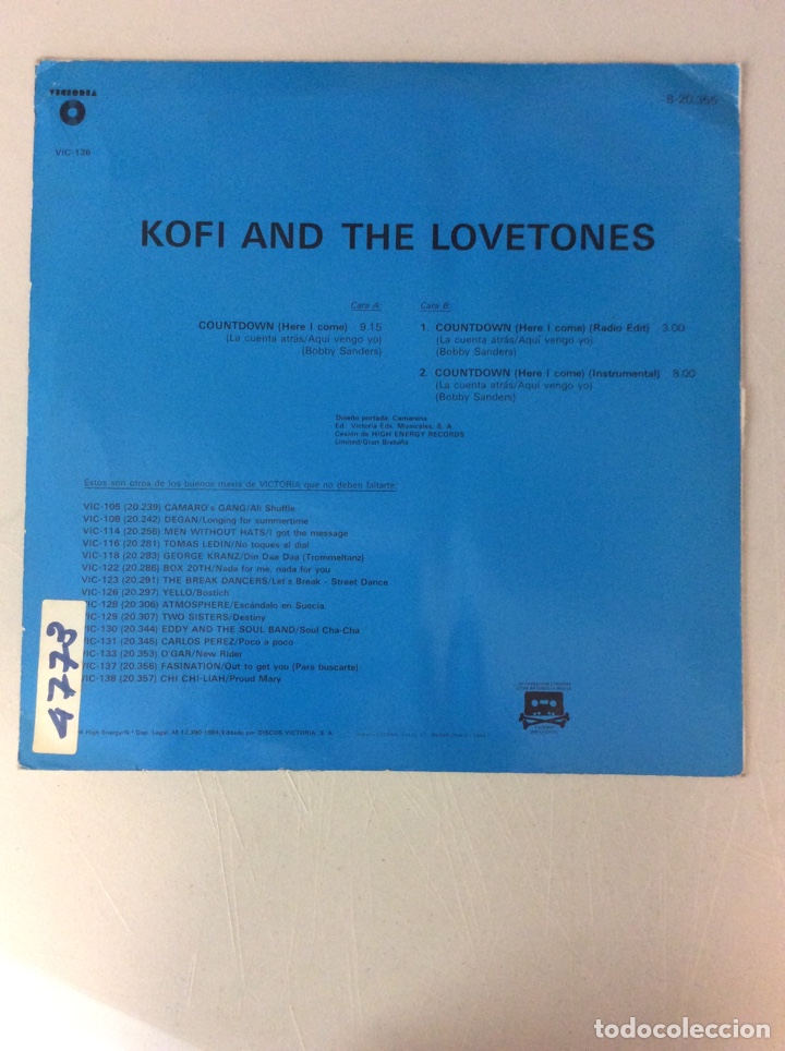 Discos de vinilo: Kofi and The Lovetones. Countdown (Here I Come) - Foto 2