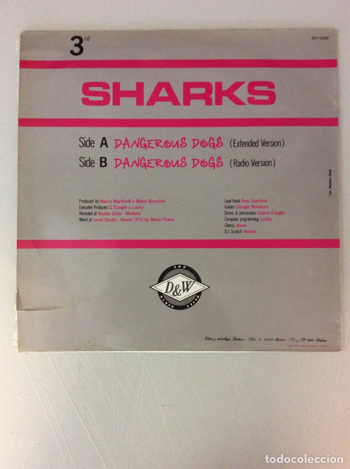 Discos de vinilo: 3rd Dangerous dogs. Sharks. D&W. Dance & Waves - Foto 2
