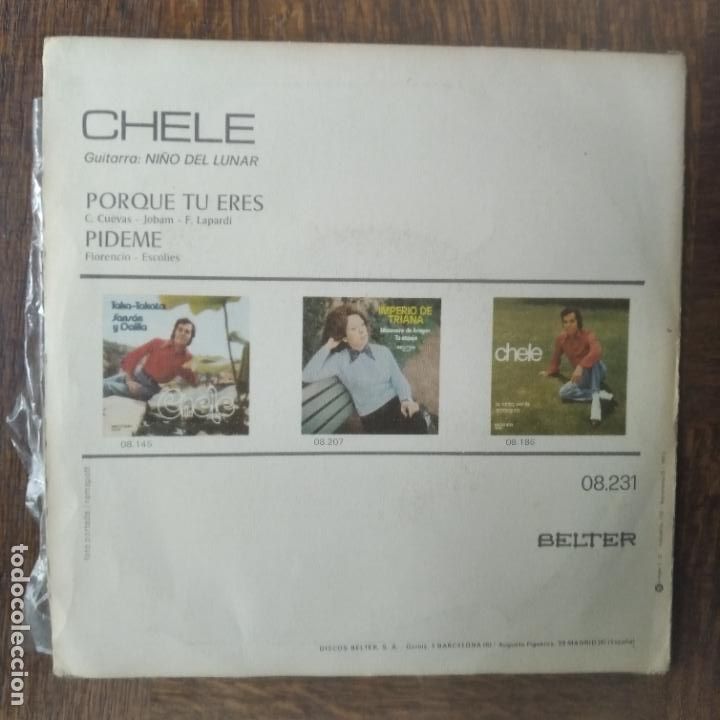 Discos de vinilo: CHELE - PORQUE TU ERES/ PIDEME - SINGLE 1973. - Foto 2