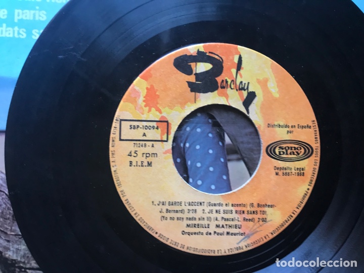 Discos de vinilo: Mireille Mathieu. J&rsquo;ai garde l&rsquo;acent - Foto 3