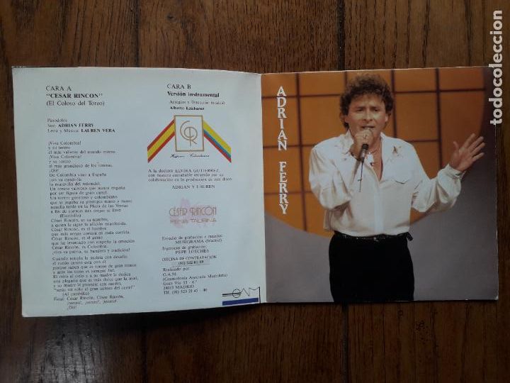 Discos de vinilo: Adrian ferry - C&eacute;sar rinc&oacute;n + la misma instrumental - Foto 2