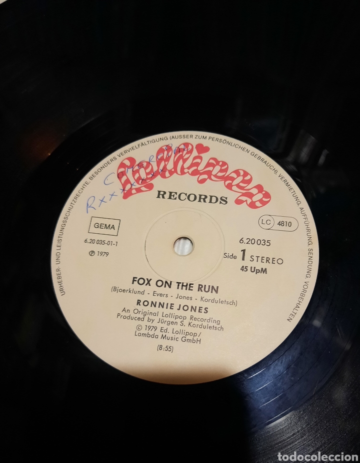Discos de vinilo: Ronnie Jones - Fox on the run - Foto 3