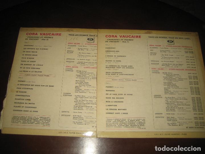 Discos de vinilo: CORA VAUCAIRE - JACQUES PREVERT - VOL 1 Y 2 - ED. FRANCESA - Foto 2