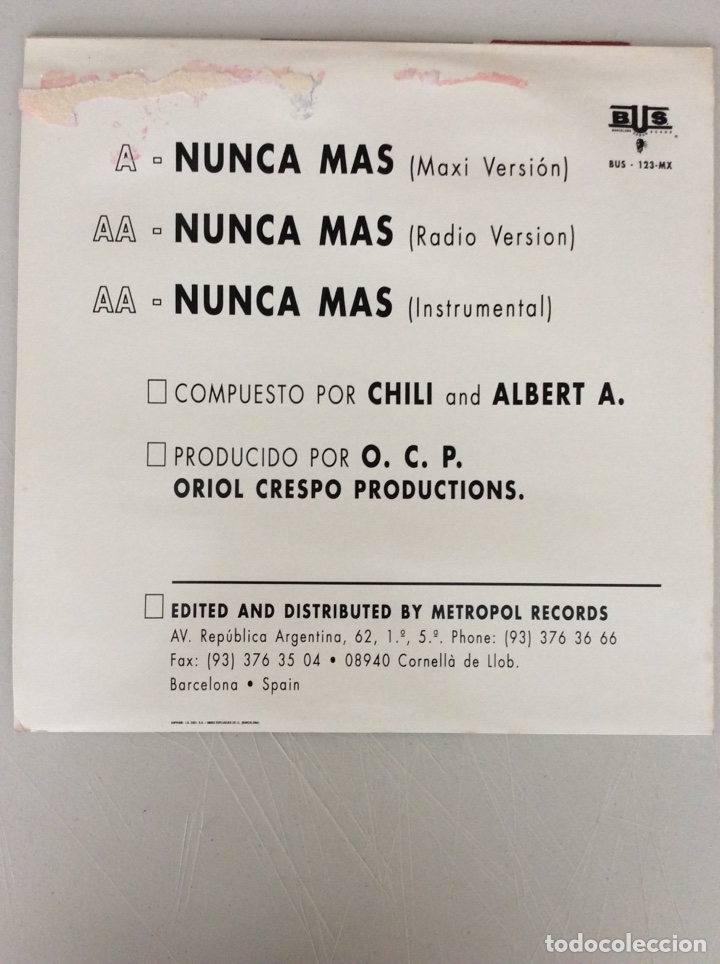 Discos de vinilo: Nunca mas. Sincera iron&iacute;a. - Foto 2