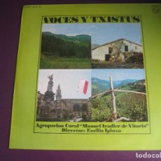 Discos de vinilo: VOCES Y TXISTUS - CORO MANUEL IRADIER VITORIA - EMILIO IPINZA - LP PHILIPS 1971 - FOLK VASCO EUSKADI