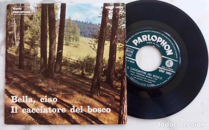 Discos de vinilo: DUO CASTELLAZZO - GALLIZIO. BELLA CIAO, IL CACCIATORE DEL BOSCO. SINGLE ITALIA