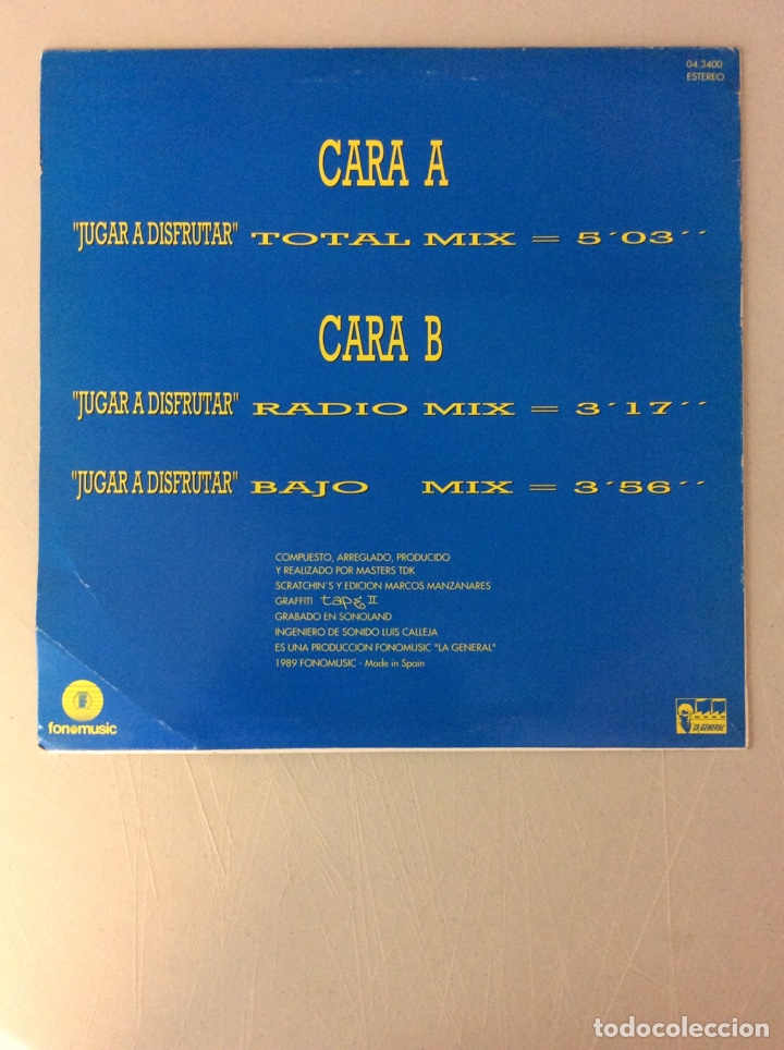 Discos de vinilo: Master T de K. La General. Jugar a disfrutar. - Foto 2