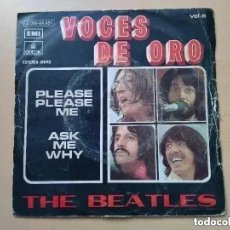 Discos de vinilo: BEATLES - PLEASE PLEASE ME VOCES DE ORO (SG) 1963. MUY RARO.. Lote 286228458