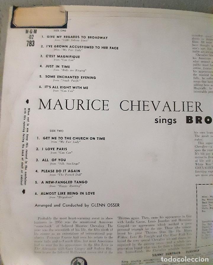 Discos de vinilo: MAURICE CHEVALIER - SINGS BROADWAY - Foto 10