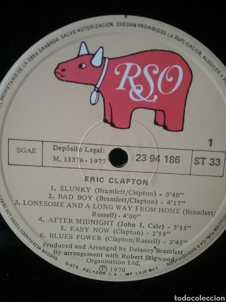 Discos de vinilo: ERIC CLAPTON 1970 Reedic. 1977 Spain - Foto 3