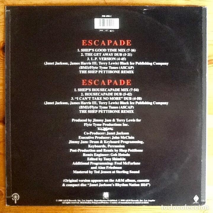 Discos de vinilo: JANET JACKSON : ESCAPADE [A&M - USA 1990] 12&rdquo; - Foto 2