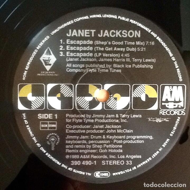 Discos de vinilo: JANET JACKSON : ESCAPADE [A&M - USA 1990] 12&rdquo; - Foto 3