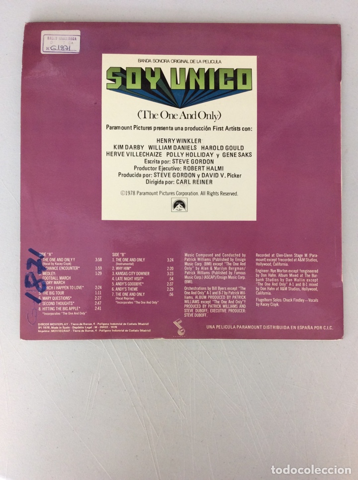 Discos de vinilo: BSO soy &uacute;nico. The one and only. - Foto 2