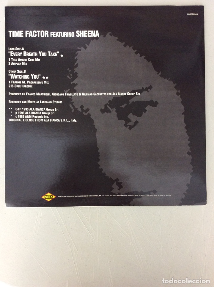 Discos de vinilo: Time factor feat. Sheena. Every breath you take. Watching you. - Foto 2