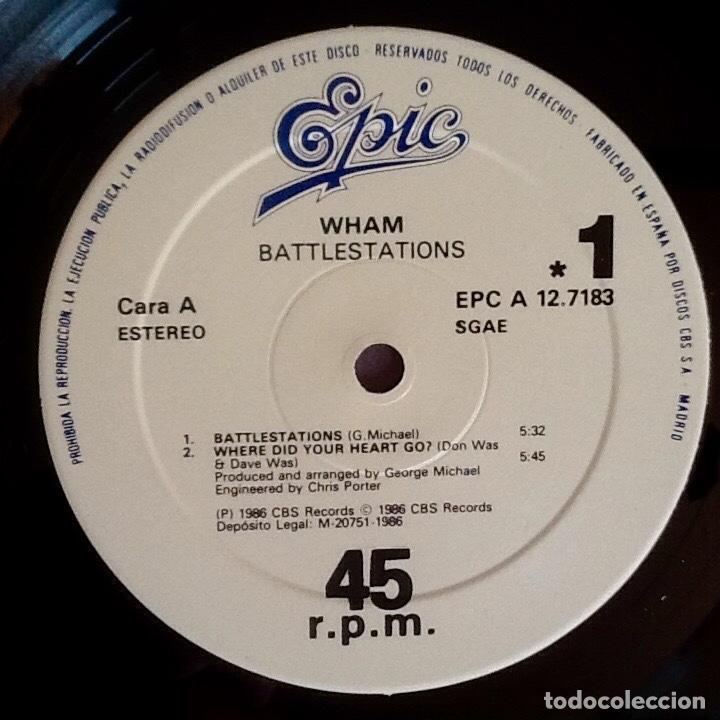 Discos de vinilo: WHAM! : BATTLESTATIONS [EPIC - ESP 1986] 12&rdquo; - Foto 4
