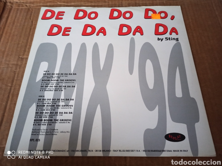 Discos de vinilo: Mc Dandy - De Do Do Do, De Da Da Da (Remix 94) (12&rdquo;) - Foto 2