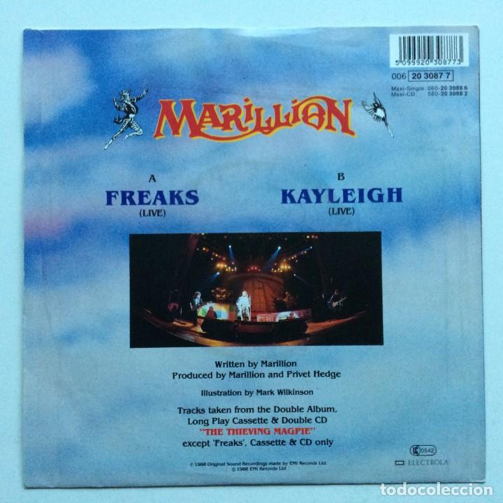 Discos de vinilo: Marillion – Freaks (Live) / Kayleigh (Live) , Europe 1988 EMI - Foto 2 - 286572888