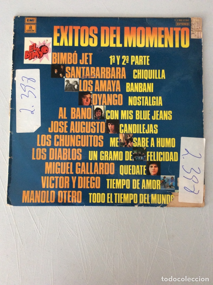 Disques de vinyle: El Bimbo. &Eacute;xitos del momento. 1a y 2a parte. Bimb&oacute; Jet